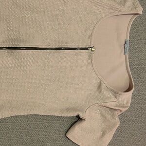 Sparkly Short Sleeve Top with Zipper